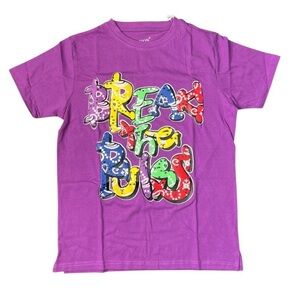 Break the rules tee Sz Various muti colors